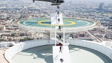 ویدیو سواری با دوچرخه بی ام ایکس بر فراز برج خلیفه
